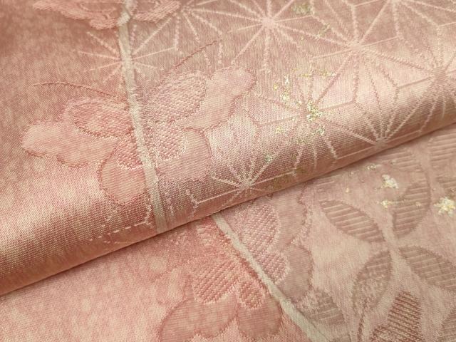 平和屋着物●和装小物　帯締め・帯揚げセット　舞蝶麻の葉七宝地紋　金銀彩　組紐　金糸　逸品　未使用　DABA7373zzz
