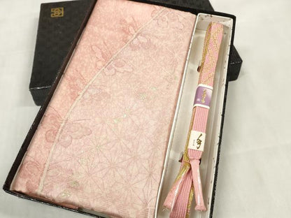 平和屋着物●和装小物　帯締め・帯揚げセット　舞蝶麻の葉七宝地紋　金銀彩　組紐　金糸　逸品　未使用　DABA7373zzz