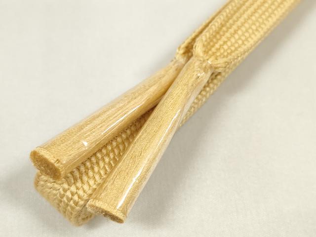平和屋着物●和装小物　帯締め・帯揚げセット　切嵌吉祥地紋　飴色　逸品　未使用　DABA7379zzz