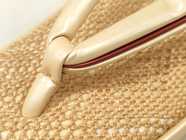 平和屋着物▽和装小物 和装草履 スリーシーズン 春夏秋 パナマ草履 おき宗 逸品 未使用 DABA7390zzz