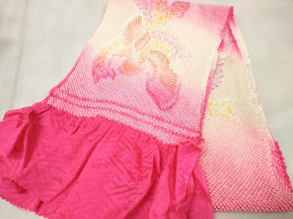 平和屋着物●和装小物　帯締め・帯揚げセット　振袖用　総絞り　鳳凰　ラインストーン付き　金糸　逸品　DABA7400zzz