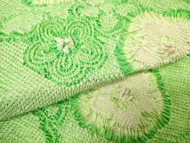 平和屋着物●和装小物　帯締め・帯揚げセット　振袖用　総絞り　花並べ　金糸　逸品　DABA7403zzz