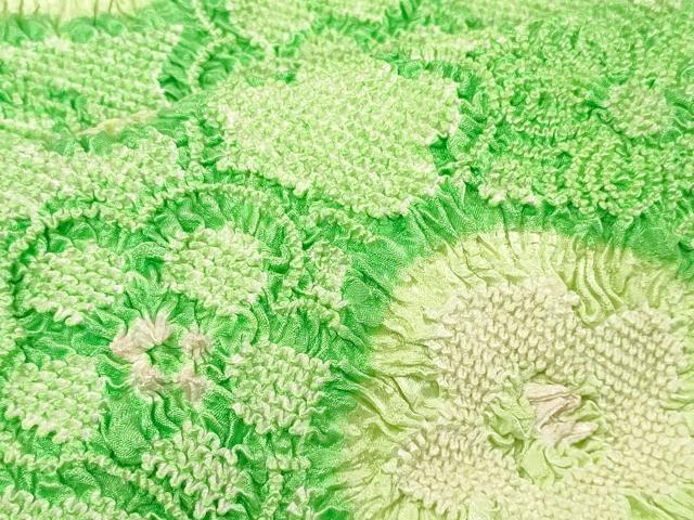 平和屋着物●和装小物　帯締め・帯揚げセット　振袖用　総絞り　花並べ　金糸　逸品　DABA7403zzz