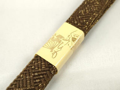 平和屋着物●和装小物　帯締め・帯揚げセット　暈し染め　組紐　金糸　逸品　未使用　DABA7405zzz