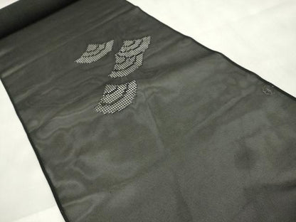 平和屋着物＊夏物 羽織・コート 反物 羽尺 スリーシーズン 春夏秋 青海波紋紗 黒地 逸品 未使用 DABA7418zzz