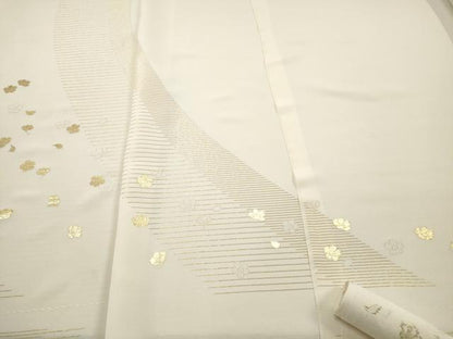 平和屋着物●世界的ファッションデザイナー　山本寛斎　kansaiブランド　付下げ　反物　着尺　舞花文　金糸　逸品　未使用　DABA7435zzz
