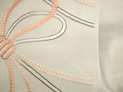平和屋着物＊夏物　名古屋帯　帯反物　総刺繍　結び紐　銀糸　未使用　DABA7456zzz