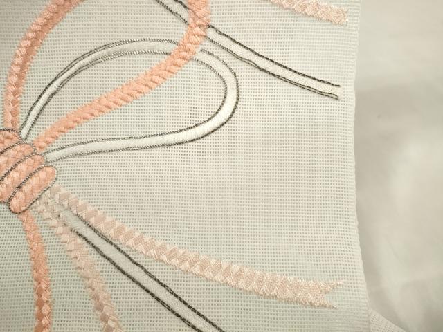 平和屋着物＊夏物　名古屋帯　帯反物　総刺繍　結び紐　銀糸　未使用　DABA7456zzz