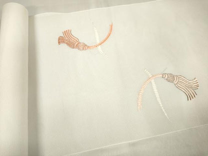 平和屋着物＊夏物　名古屋帯　帯反物　総刺繍　結び紐　銀糸　未使用　DABA7456zzz
