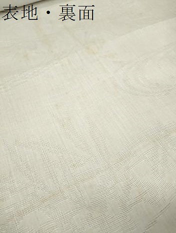 平和屋着物＊夏物 長襦袢 反物 着尺 本麻紋紗 流水草葉紋紗 生成り色 小千谷織物謹製 証紙付き 麻 逸品 未使用 DABA7460zzz