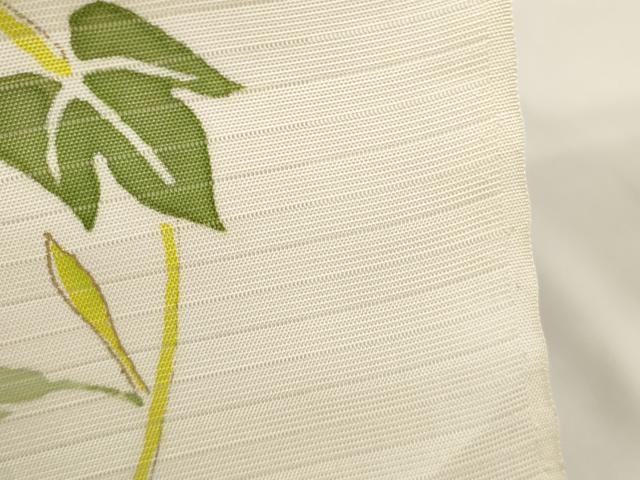 平和屋着物＊夏物　名古屋帯　帯反物　絽塩瀬　刺繍　朝顔　アサガオ　金彩　逸品　未使用　DABA7461zzz