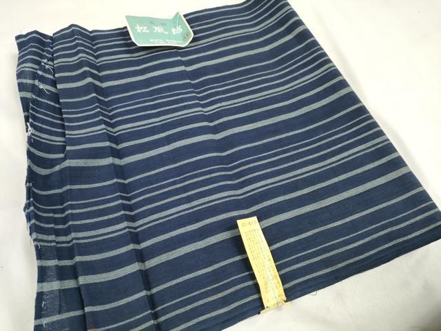 平和屋着物＊夏物 浴衣 松風縮 反物 着尺 縞 証紙付き 綿 逸品 未使用 DABA7465zzz