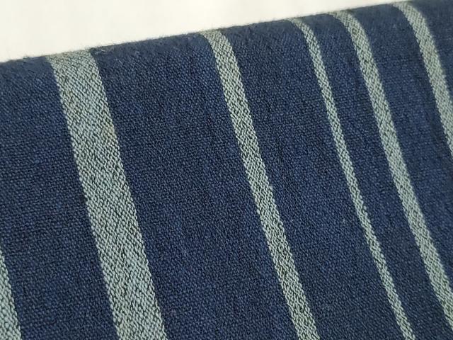 平和屋着物＊夏物 浴衣 松風縮 反物 着尺 縞 証紙付き 綿 逸品 未使用 DABA7465zzz