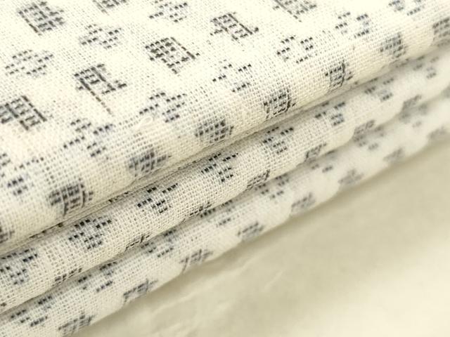 平和屋着物＊夏物　八重山上布　浴衣　反物　着尺　絣文様　証紙付き　綿　逸品　未使用　DABA7467zzz