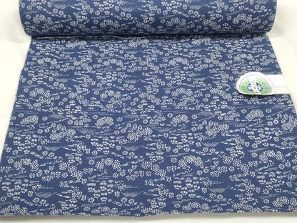 平和屋着物＊夏物 浴衣 反物 着尺 流水花文 綿 逸品 未使用 DABA7476zzz