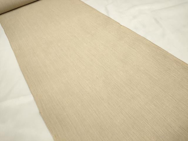 平和屋着物＊夏物 綿麻縮 反物 着尺 仁伍ェ門 縞 小千谷織物謹製 証紙付き 逸品 未使用 DABA7491zzz