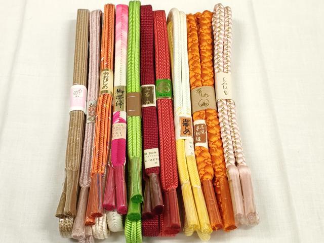 平和屋着物●和装小物 帯締め10本セット 手組紐 奈良組 金糸 逸品 未使用 DABA7512zzz