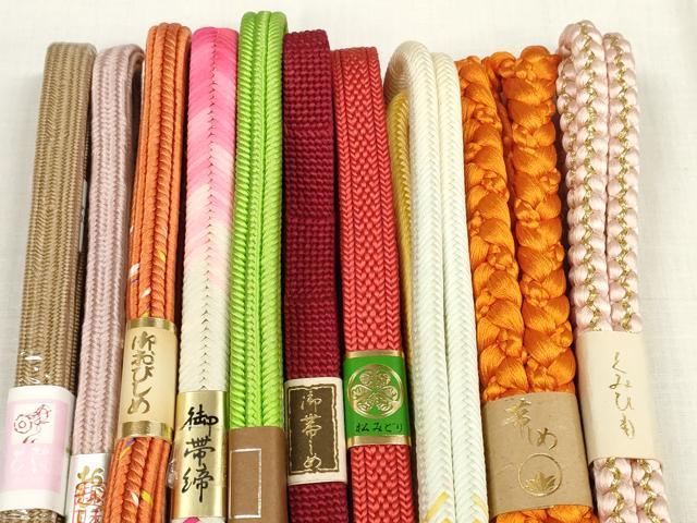 平和屋着物●和装小物 帯締め10本セット 手組紐 奈良組 金糸 逸品 未使用 DABA7512zzz