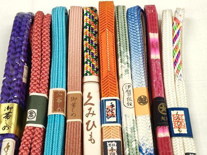 平和屋着物●和装小物 帯締め10本セット 伊賀の組紐 手組紐 組紐 笹浪組 金糸 三越・高島屋・大丸扱い 逸品 未使用 DABA7513zzz
