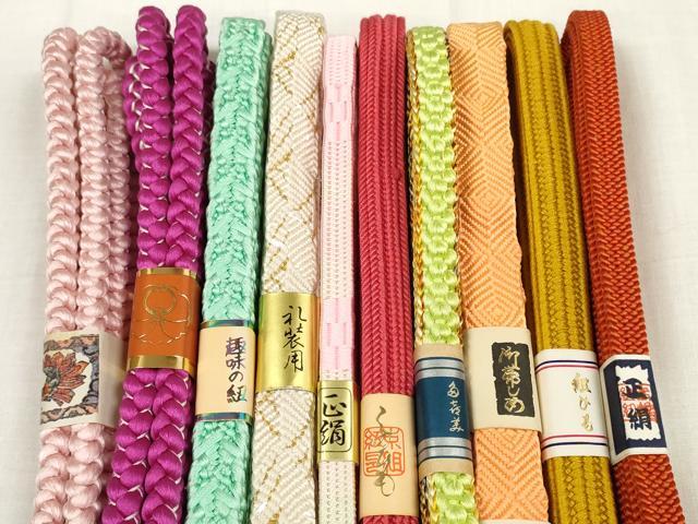 平和屋着物●和装小物　帯締め10本セット　礼装用　手組紐　金糸　逸品　未使用　DABA7516zzz