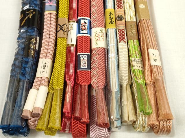 平和屋着物●和装小物　帯締め10本セット　染色作家　斉藤三才　組紐　笹浪組　亀甲組　金糸　三越扱い　丈長　逸品　未使用　DABA7517zzz
