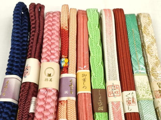 平和屋着物●和装小物 帯締め10本セット 組紐 笹浪組 金糸 逸品 未使用 DABA7519zzz