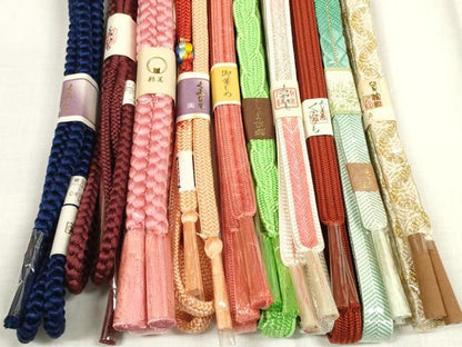 平和屋着物●和装小物 帯締め10本セット 組紐 笹浪組 金糸 逸品 未使用 DABA7519zzz