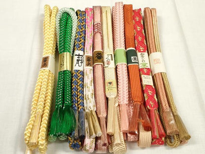 平和屋着物●和装小物 帯締め10本セット 組紐 笹浪組 金銀糸 高島屋扱い 逸品 未使用 DABA7520zzz