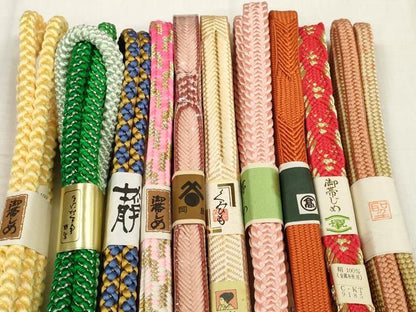 平和屋着物●和装小物 帯締め10本セット 組紐 笹浪組 金銀糸 高島屋扱い 逸品 未使用 DABA7520zzz
