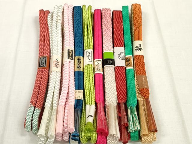 平和屋着物●和装小物 帯締め10本セット 組紐 笹浪組 金糸 近鉄百貨店扱い 逸品 未使用 DABA7523zzz