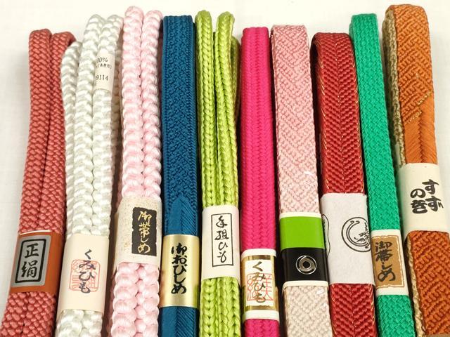 平和屋着物●和装小物 帯締め10本セット 組紐 笹浪組 金糸 近鉄百貨店扱い 逸品 未使用 DABA7523zzz