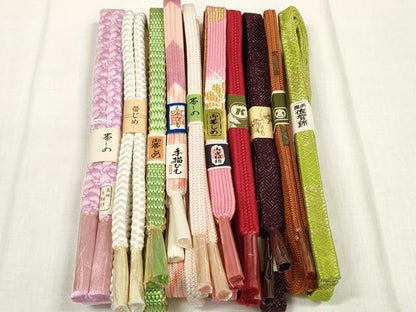 平和屋着物●和装小物 帯締め10本セット 佐賀錦 手組紐 手描紐 高麗組 金糸 高島屋扱い 逸品 未使用 DABA7525zzz