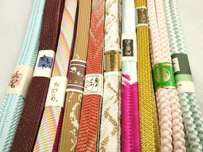 平和屋着物●和装小物 帯締め10本セット 礼装用 組紐 高麗組 笹浪組 金糸 逸品 未使用 DABA7527zzz