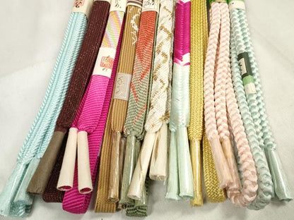 平和屋着物●和装小物 帯締め10本セット 礼装用 組紐 高麗組 笹浪組 金糸 逸品 未使用 DABA7527zzz