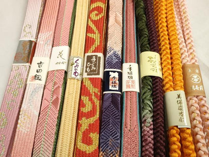 平和屋着物●和装小物 帯締め10本セット 美保姿本舗 手組紐 組紐 吉田紐 高麗組 笹浪組 金糸 逸品 未使用 DABA7528zzz