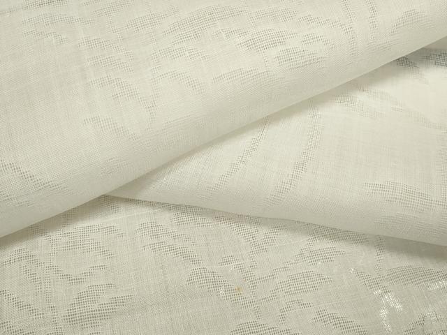 平和屋着物＊夏物　長襦袢　反物　着尺　流水樹林紋紗　生成り色　近江中藤織物謹製　麻　逸品　未使用　DABA7535zzz