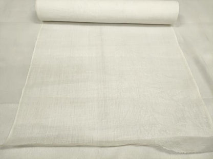 平和屋着物＊夏物 長襦袢 反物 着尺 草花紋紗 生成り色 麻交織 未使用 DABA7536zzz