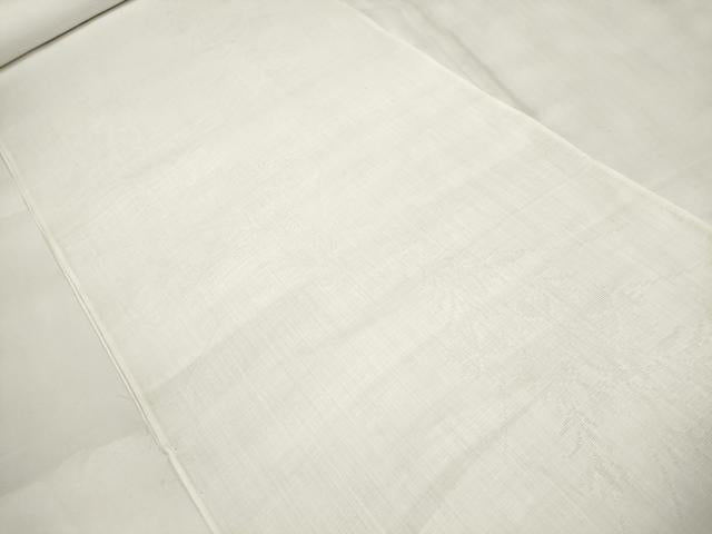 平和屋着物＊夏物 長襦袢 反物 着尺 草花紋紗 生成り色 麻交織 未使用 DABA7536zzz