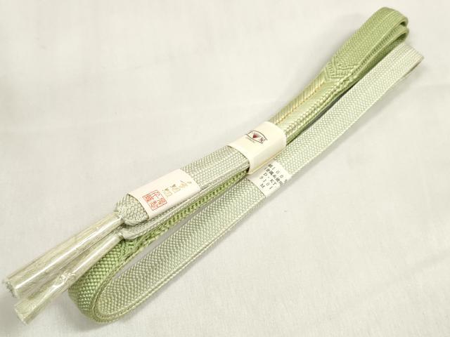 平和屋着物●和装小物　帯締め・帯揚げセット　霞文　金銀彩　手組紐　金糸　逸品　未使用　DABA7544zzz