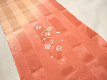 平和屋着物●和装小物　帯締め・帯揚げセット　刺繍　地紙花散らし　組紐　金糸　逸品　未使用　DABA7546zzz