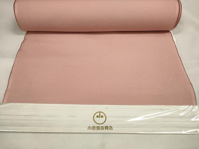 平和屋着物＊夏物 色無地 反物 着尺 絽 退紅色 小田急百貨店扱い 未使用 DABA7595zzz