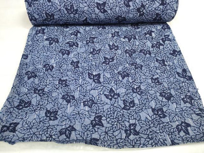 平和屋着物＊夏物 浴衣 反物 着尺 東京本染 一葉染 葉尽くし 綿 逸品 未使用 DABA7605zzz