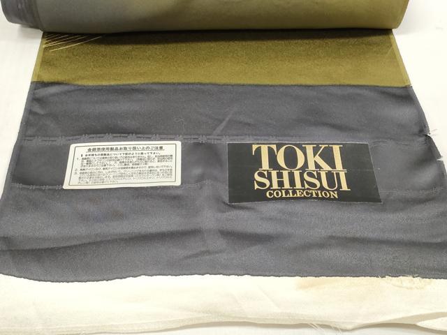 平和屋着物●TOKI志すい キモノモードオリジナルブランド 付下げ 反物 着尺 立波扇面花文 金彩 逸品 未使用 DABA7623zzz