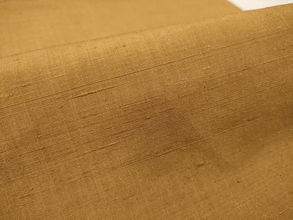 平和屋着物●山崎青樹作　草木染研究所　紬　色無地　反物　着尺　遠州茶　狐色　証紙付き　逸品　未使用　DABA7625zzz
