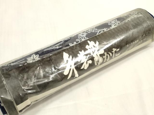 平和屋着物＊夏物 浴衣 反物 着尺 手芸染 松葉楓文 紺地 コーマ糸使用 綿 逸品 未使用 DABA7654zzz