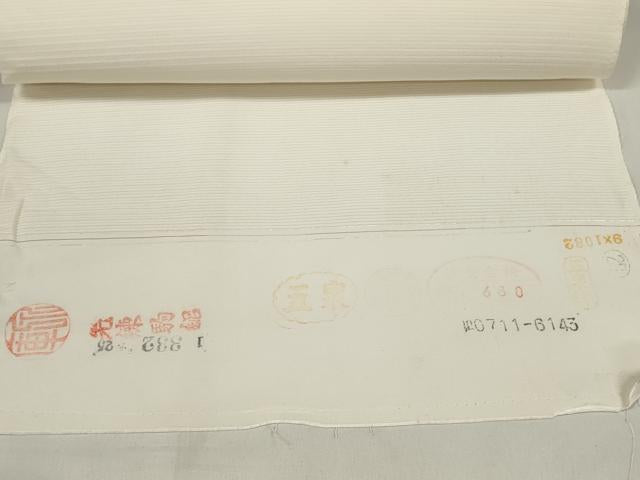 平和屋着物＊夏物　白生地　反物　着尺　駒絽　五泉　生成り色　逸品　未使用　DABA7657zzz