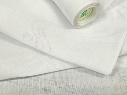 平和屋着物＊夏物 長襦袢 反物 着尺 麻混紋紗 立波紋紗 生成り色 未使用 DABA7659zzz