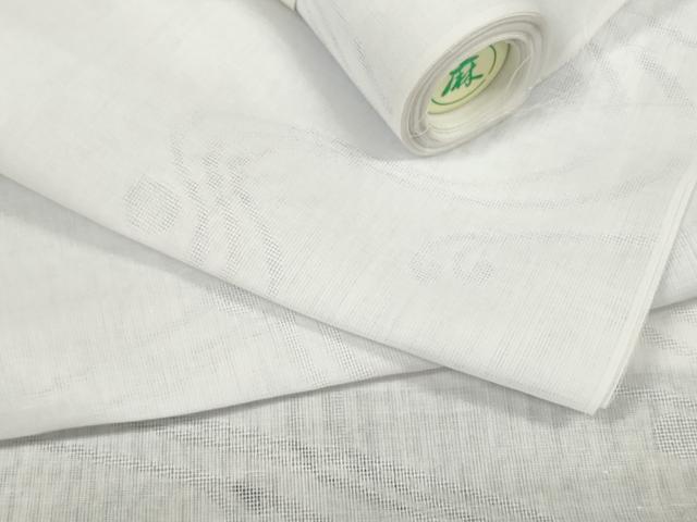 平和屋着物＊夏物 長襦袢 反物 着尺 麻混紋紗 立波紋紗 生成り色 未使用 DABA7659zzz