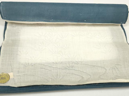平和屋着物＊夏物 長襦袢 反物 着尺 流水樹林紋紗 生成り色 麻 逸品 未使用 DABA7660zzz