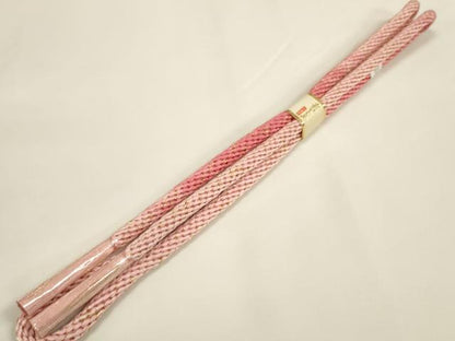 平和屋着物●和装小物 帯締め・帯揚げセット 流水枝梅文 金彩 金糸 逸品 未使用 DABA7678zzz